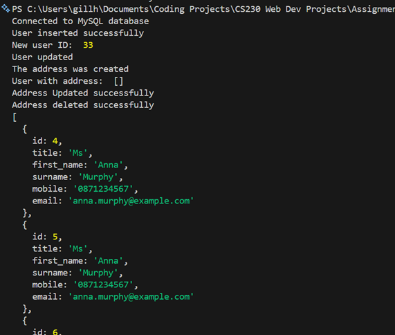 Assignment 4 screenshot